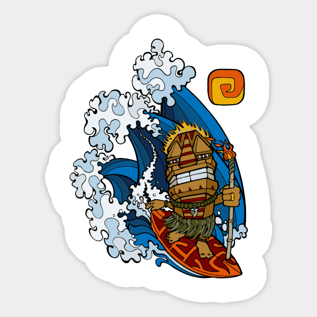 Tiki Surfer Sticker by viSionDesign